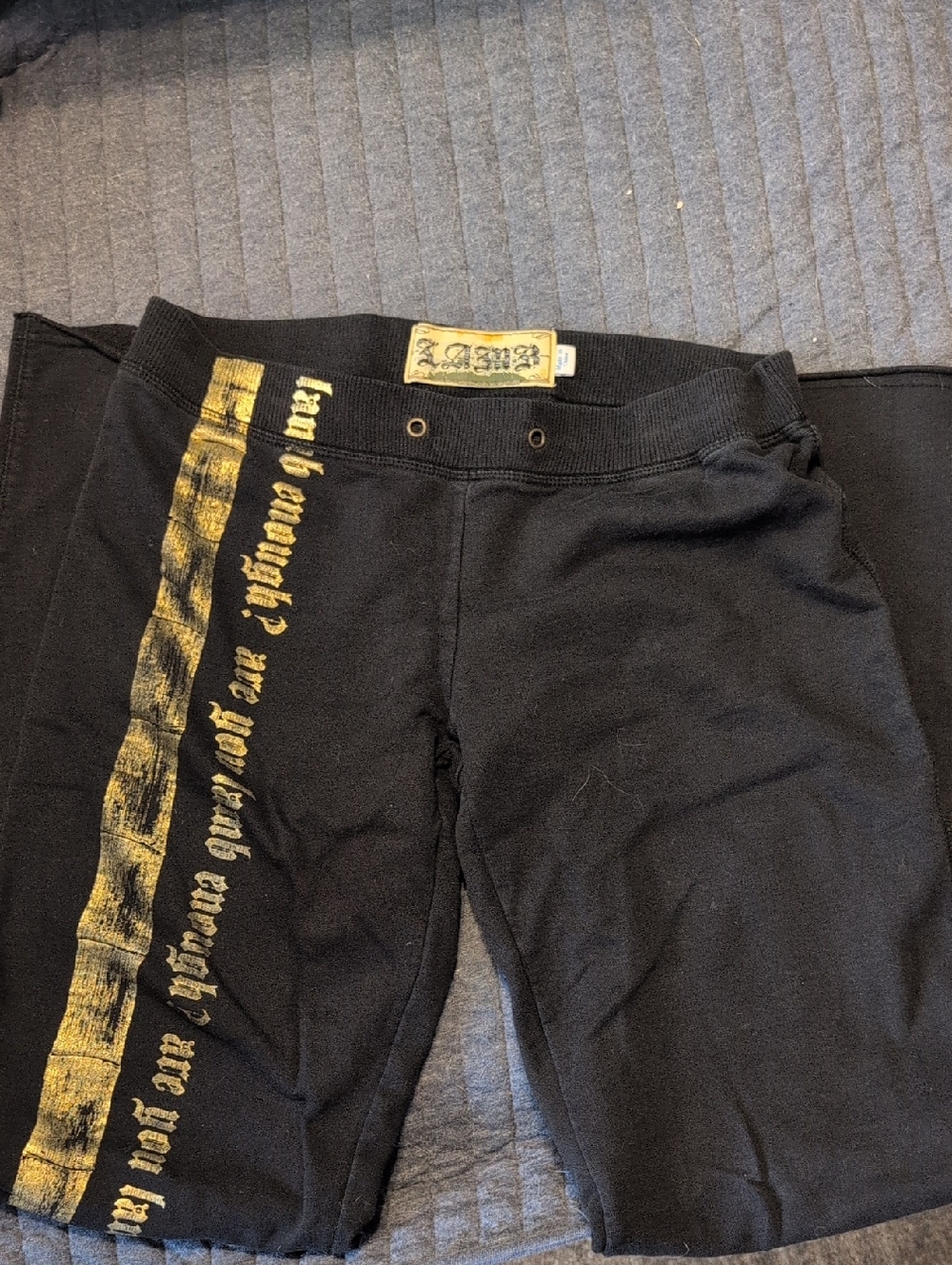 L.A.M.B. Black Sweat Pants XS with Gold Accent Gwen Stefani No Doubt